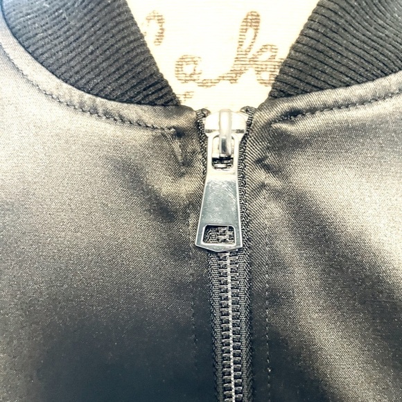 NEW Women’s Satin Black Bomber Jacket NWT - Picture 11 of 11